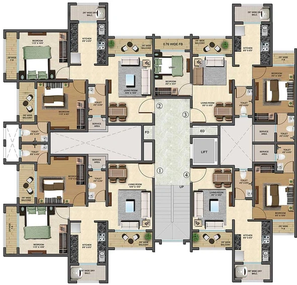 Floor Plan of TCJ Vivanta in Ambernath West, Thane - Image 252700