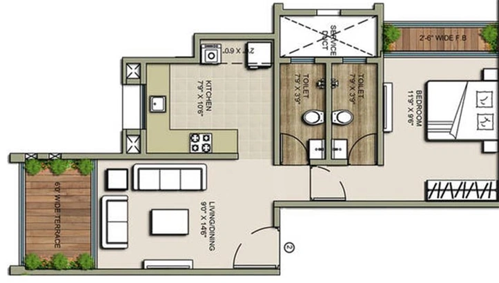 1 BHK Flat in TCJ Kings Court in Kalyan West, Thane - Image 846452
