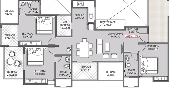 3 BHK Flat in Sanchti Prachi Residency in Baner, Pune - Image 859052