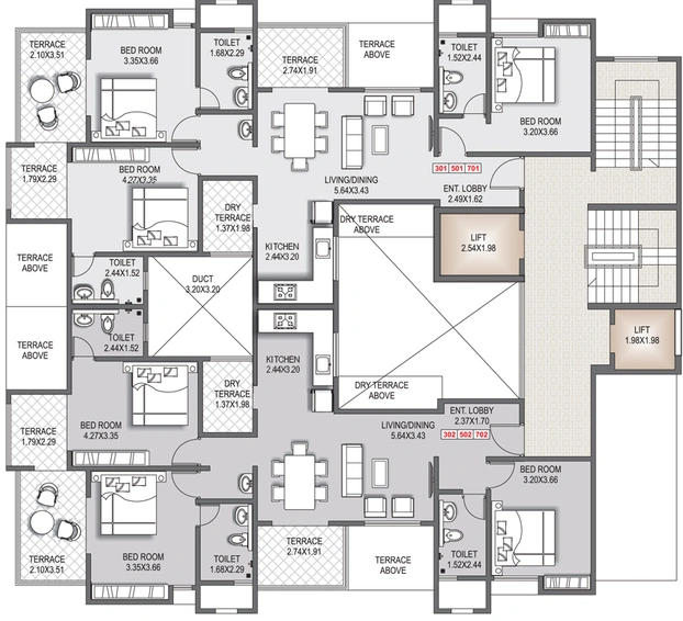 Floor Plan of Sanchti Prachi Residency in Baner, Pune - Image 279282
