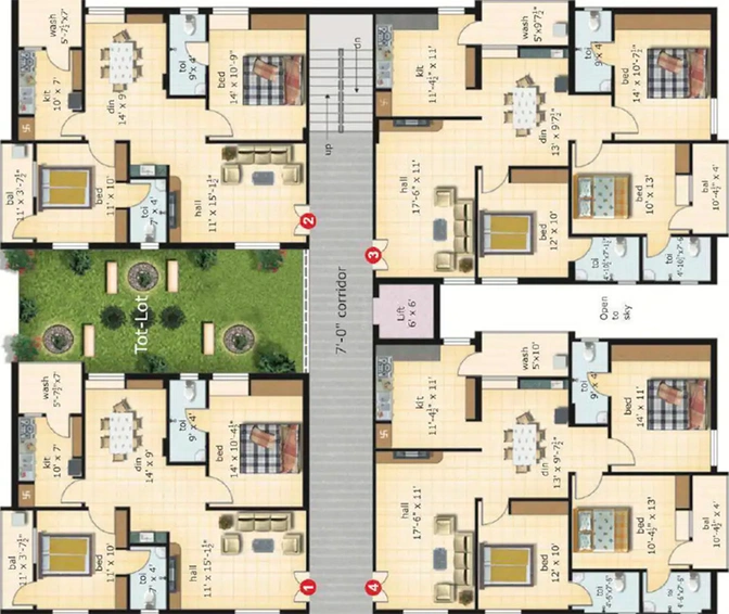 Floor Plan of Akruthi Sri Harivasam in Bowrampet, Hyderabad - Image 228037