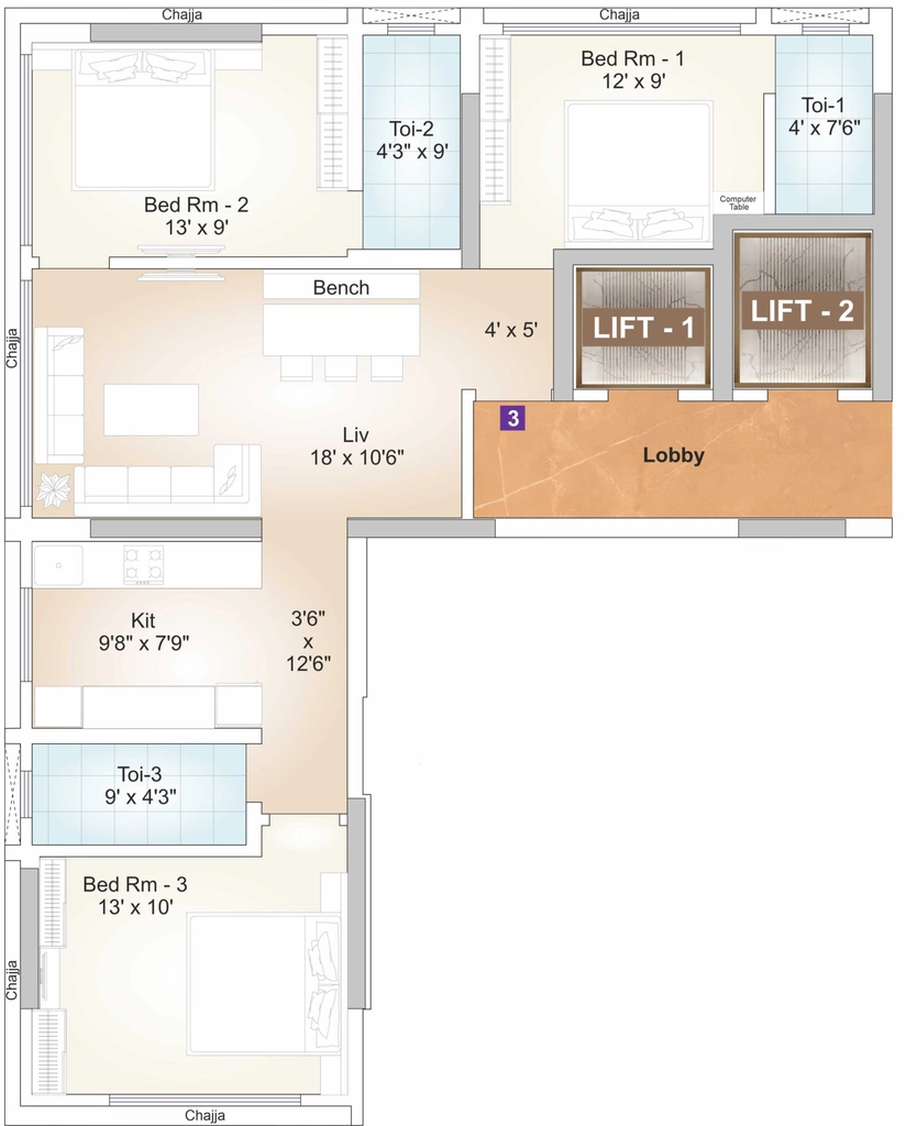 3 BHK Flat in Shubham Avenue in Ghatkopar East, Mumbai - Image 880535
