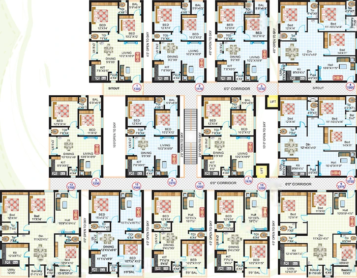 Floor Plan of Akruthi Srinivasam in Nizampet, Hyderabad - Image 228048