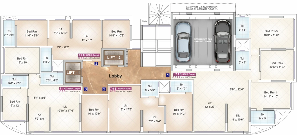 Floor Plan of Shubham Athena in Ghatkopar East, Mumbai - Image 336124