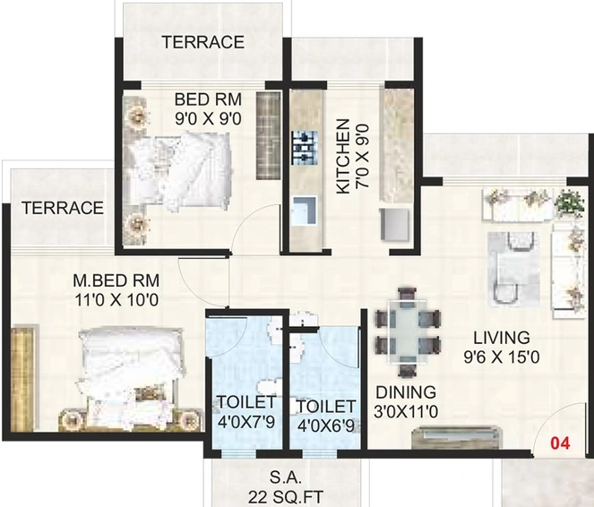 2 BHK Flat in Gurukrupa Aramus Complex in Ulwe, Navi Mumbai - Image 840120