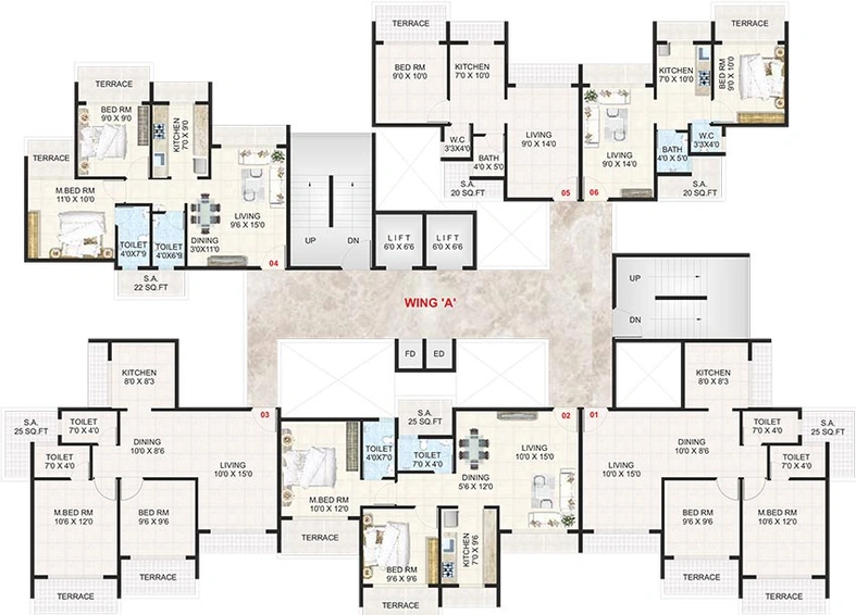 Floor Plan of Gurukrupa Aramus Complex in Ulwe, Navi Mumbai - Image 240943