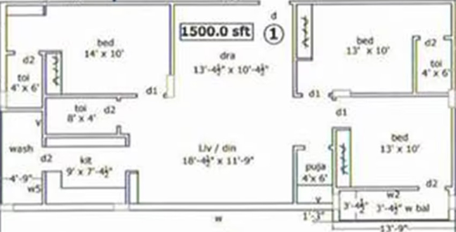 3 BHK Flat in Akruthi Nandanavanam in Hafeezpet, Hyderabad - Image 834701