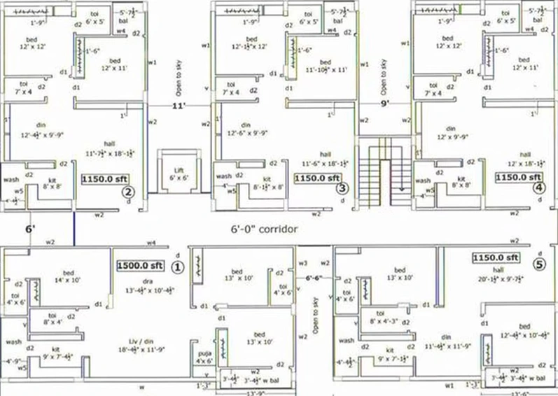 Floor Plan of Akruthi Nandanavanam in Hafeezpet, Hyderabad - Image 228023