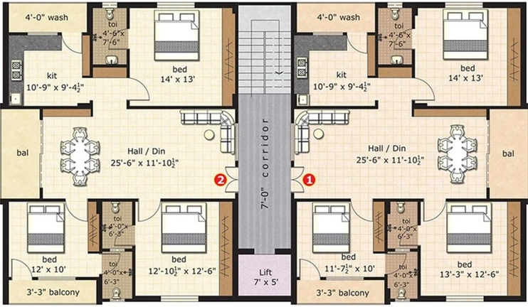 Floor Plan of Akruthi Ananda Nilayam in Hitech City, Hyderabad - Image 228305