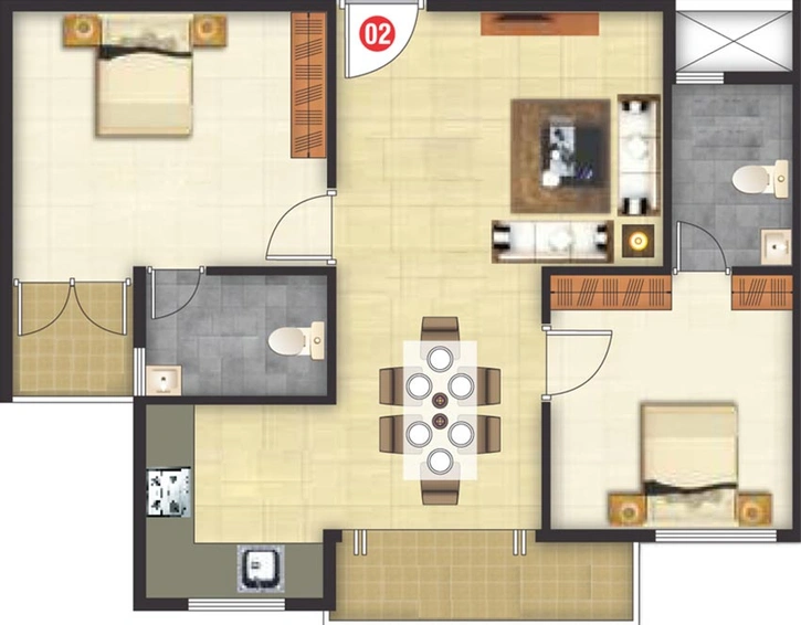 2 BHK Flat in Kanaklaxmi Gulmohar Heights in Kailash Nagar, Nashik - Image 835198
