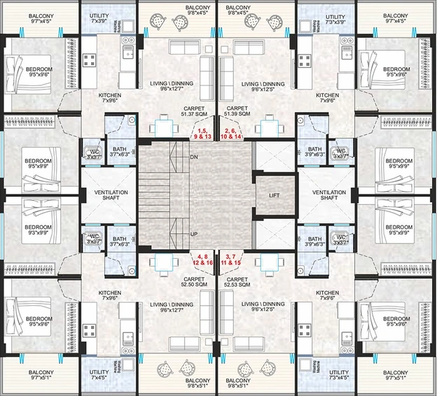 Floor Plan of Kanaklaxmi Pinewood in Dhatrak Phata, Nashik - Image 229373