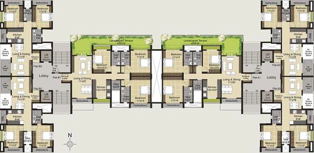Floor Plan of Kanaklaxmi The Renaissance in Govind Nagar, Nashik - Image 229386