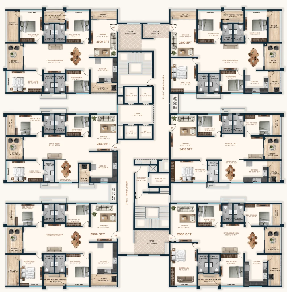 Floor Plan of Makuta Taranga in Moosapet, Hyderabad - Image 384921