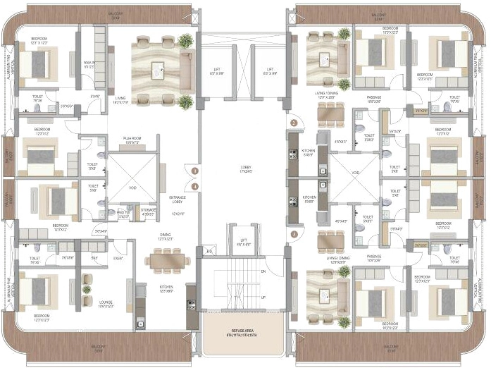 Floor Plan of DLH Legacy in Juhu, Mumbai - Image 328078