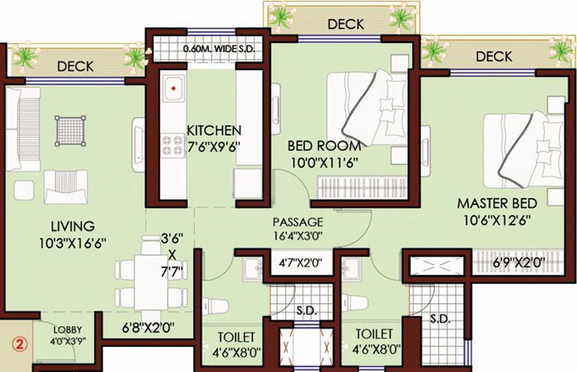 2 BHK Flat in DLH Ashoka in Thane West, Thane - Image 834105