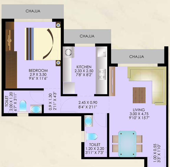 1 BHK Flat in Neelsidhi Ballarat in Panvel, Navi Mumbai - Image 770837