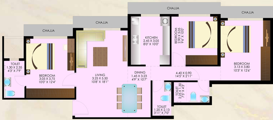 3 BHK Flat in Neelsidhi Ballarat in Panvel, Navi Mumbai - Image 770839