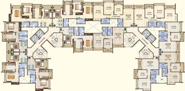 Floor Plan of Salasar Woods in Mira Road East, Thane - Image 251113