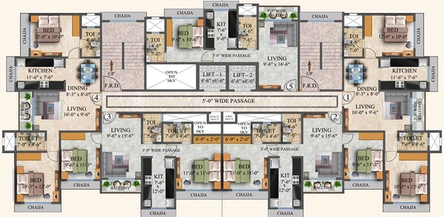 Floor Plan of Salasar Sheetal Sangeet in Mira Road East, Thane - Image 251074