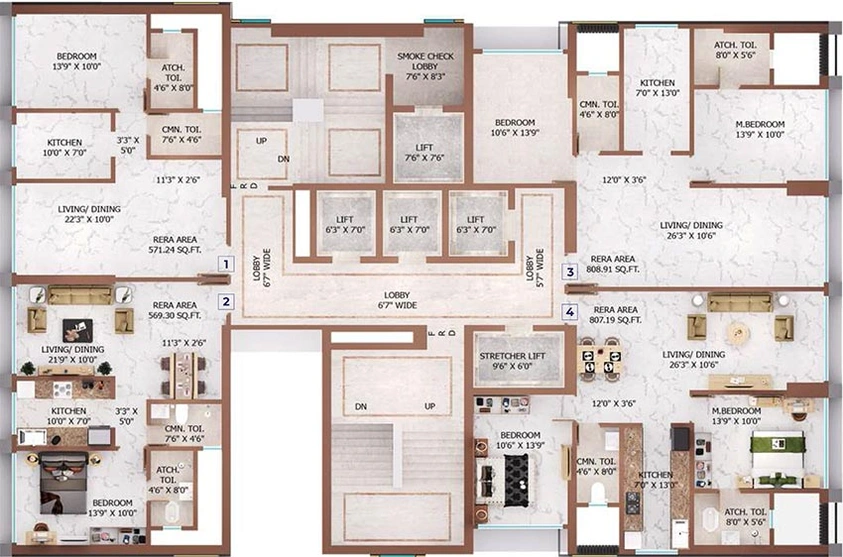 Floor Plan of Alamdar Mufaddal Park in Mazgaon, Mumbai - Image 254850