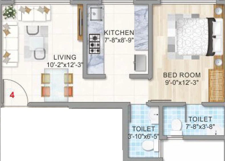 1 BHK Flat in Adityaraj Square in Vikhroli East, Mumbai - Image 460945