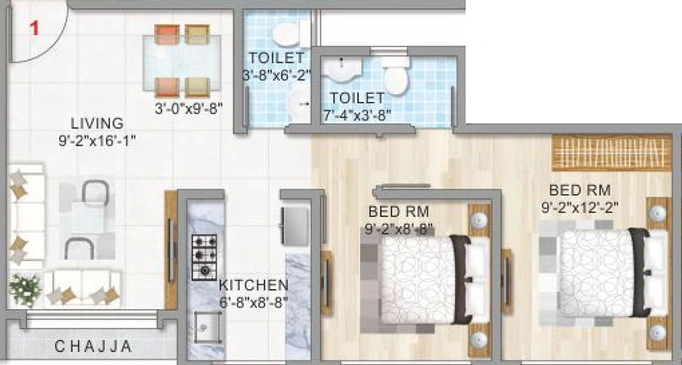 2 BHK Flat in Adityaraj Square in Vikhroli East, Mumbai - Image 460946