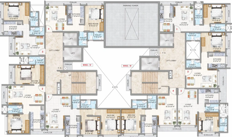 Floor Plan of Adityaraj Square in Vikhroli East, Mumbai - Image 32617