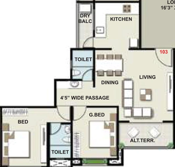 2 BHK Flat in Suyojit Viridian Vallis in Gangapur Road, Nashik - Image 835496