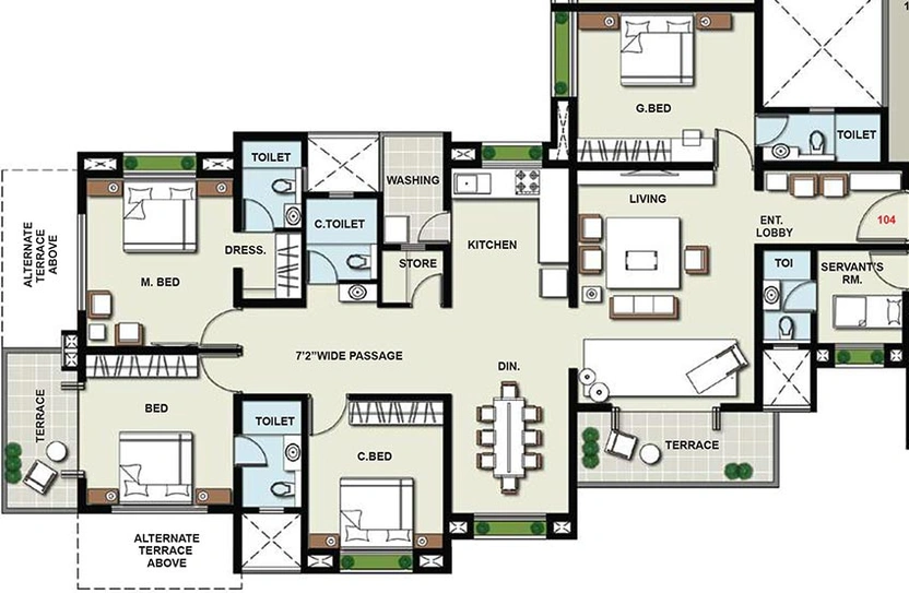 4 BHK Flat in Suyojit Viridian Vallis in Gangapur Road, Nashik - Image 835501