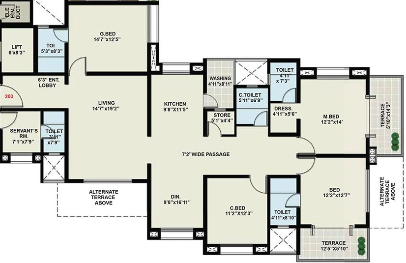 4 BHK Flat in Suyojit Viridian Vallis in Gangapur Road, Nashik - Image 835502