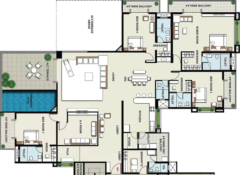 4 BHK Flat in Suyojit Viridian Vallis in Gangapur Road, Nashik - Image 835503