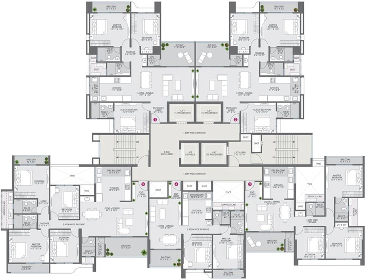 Floor Plan of Nirman Cosmopolis in Tathawade, Pune - Image 119824