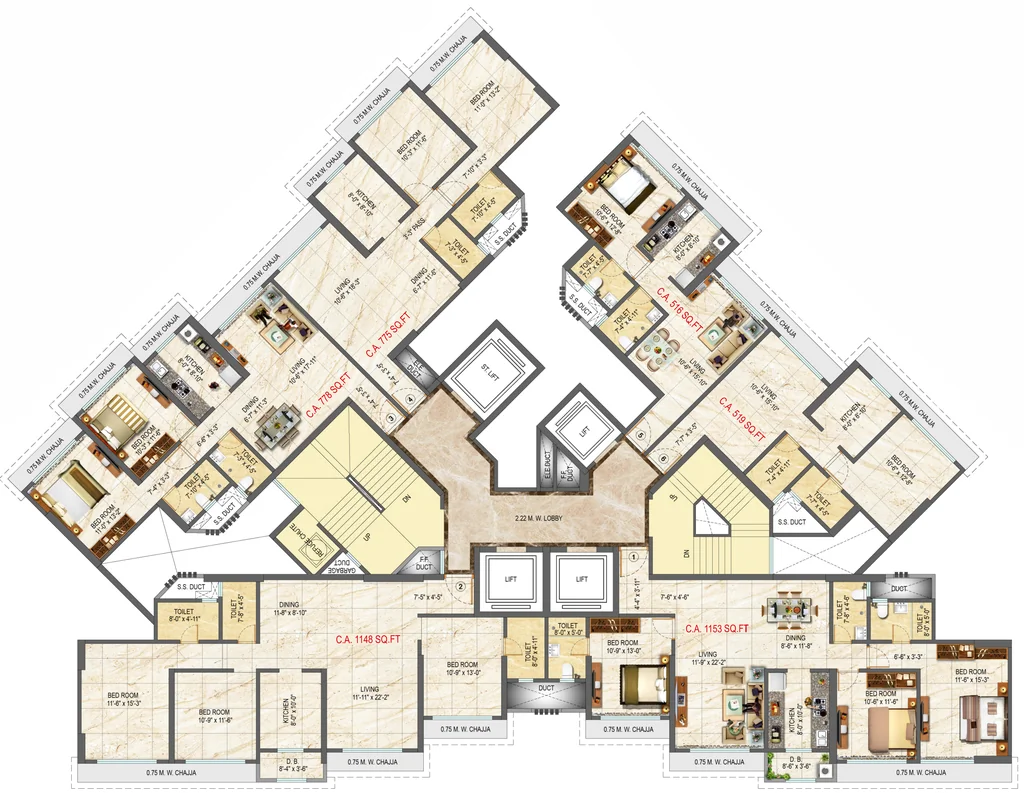 Floor Plan of Gauri Grandeur in Dahisar East, Mumbai - Image 327249
