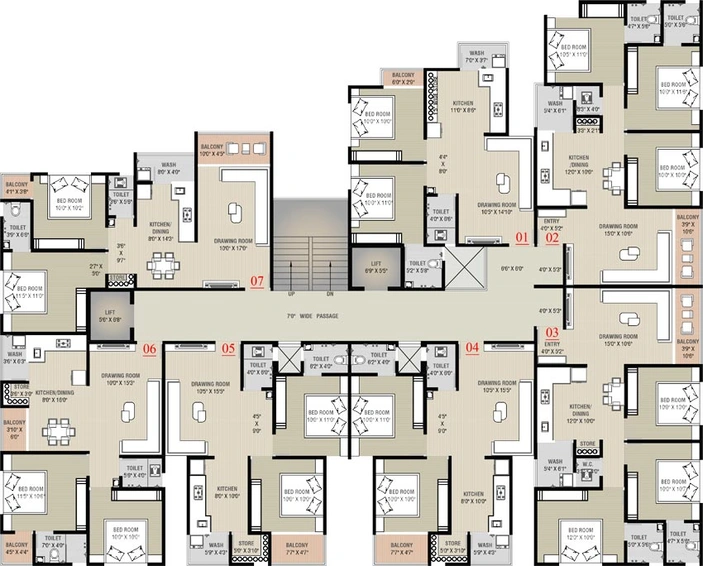 Floor Plan of Sarthak Flora in Nikol, Ahmedabad - Image 129277