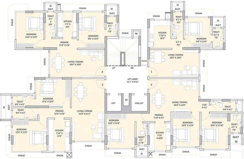Floor Plan of Ace Avenue in Mulund West, Mumbai - Image 253763
