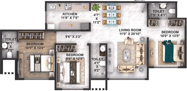 3 BHK Flat in Ace Infinia in Mulund West, Mumbai - Image 846813
