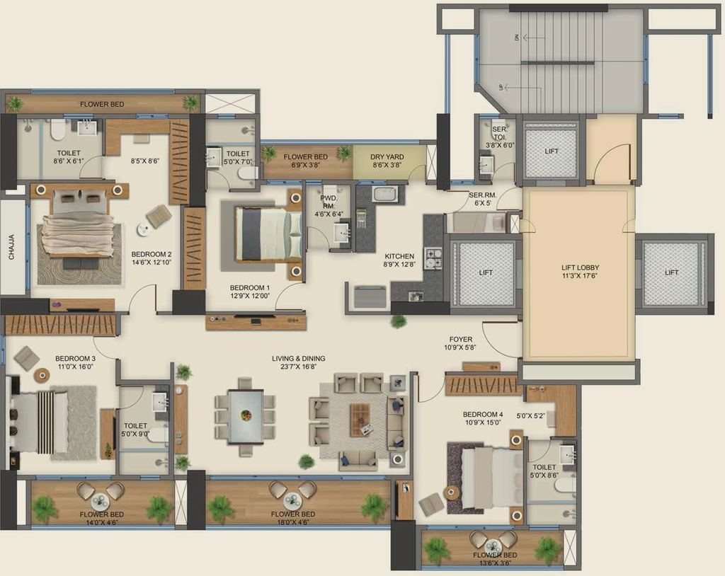 4 BHK Flat in Naman Residency in BKC, Mumbai - Image 876562