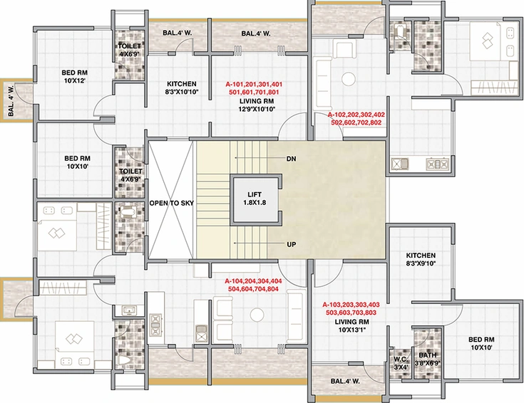 Floor Plan of Giri Palm Residency in Deolali Gaon, Nashik - Image 229994