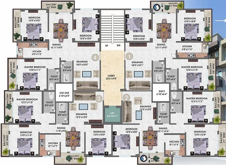 Floor Plan of Rudra Radhe Anand Complex in Danapur, Patna - Image 246761
