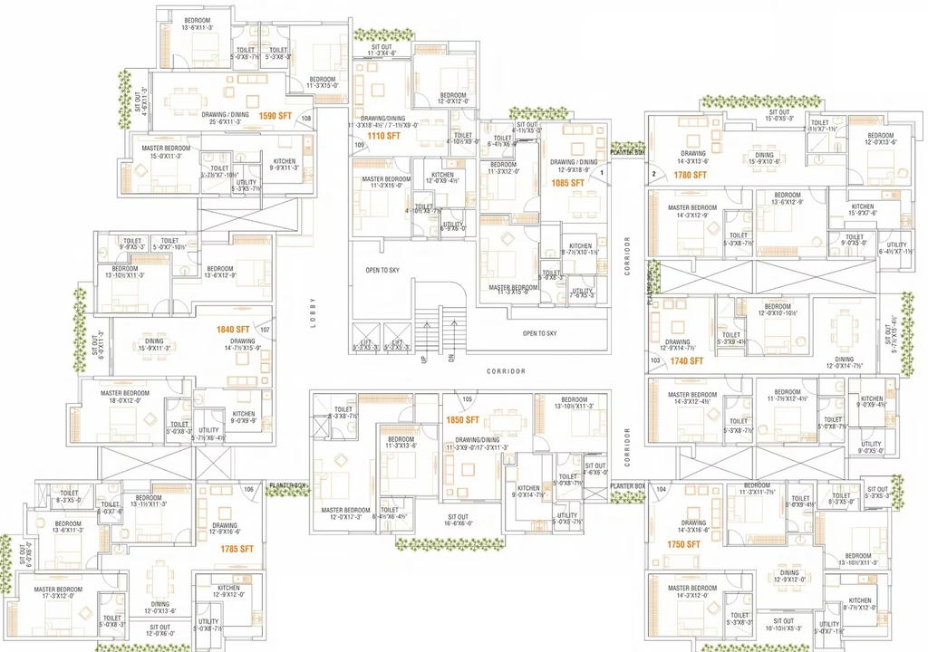 Floor Plan of Manbhum Rhapsody in Gachibowli, Hyderabad - Image 227322