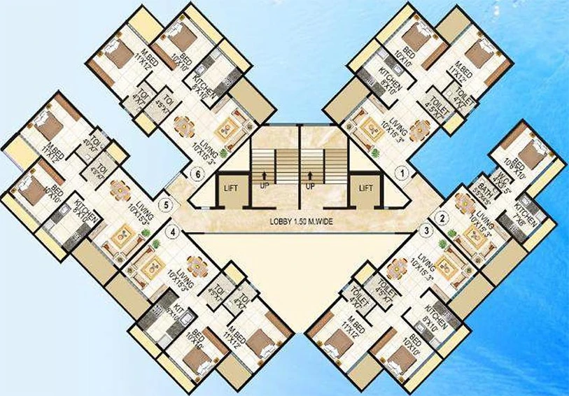 Floor Plan of Lakhani LA Riveria in Panvel, Navi Mumbai - Image 246383