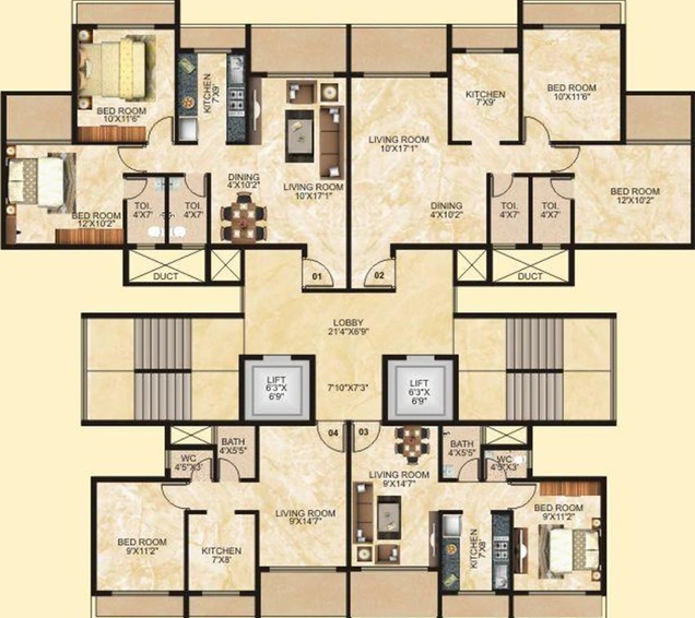 Floor Plan of Lakhani Prestige in Ulwe, Navi Mumbai - Image 246436