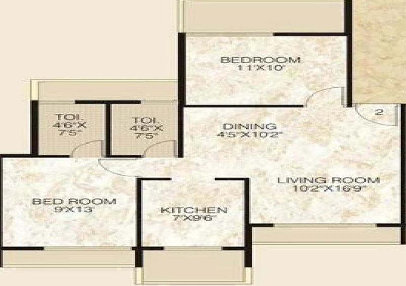 2 BHK Flat in Lakhani Skyways in Ulwe, Navi Mumbai - Image 843347