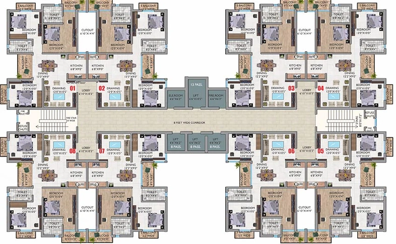 Floor Plan of Anshul H2O City Phase 3 in Shivala Par, Patna - Image 245286