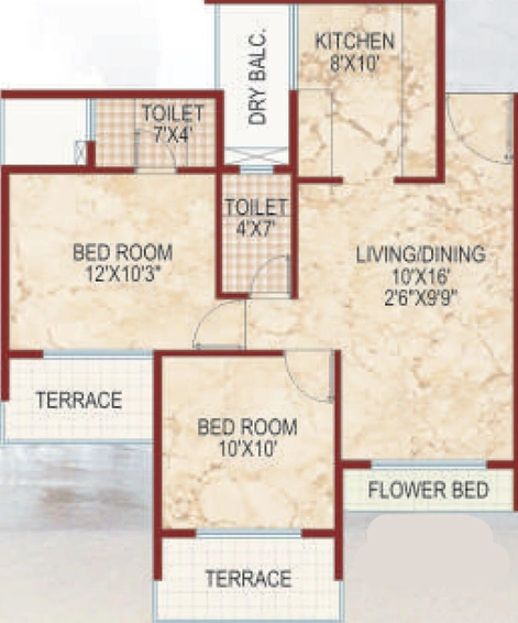 2 BHK Flat in Lakhani Blue Waves in Ulwe, Navi Mumbai - Image 843326