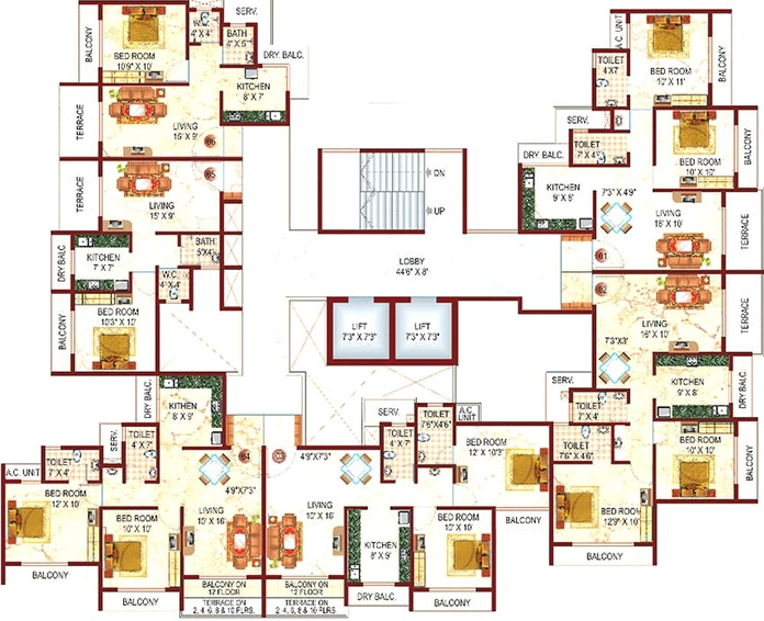 Floor Plan of Lakhani White Castle in Ulwe, Navi Mumbai - Image 246473