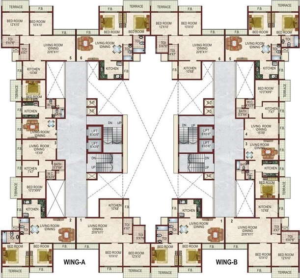 Floor Plan of Lakhani Exotica in Ulwe, Navi Mumbai - Image 246532