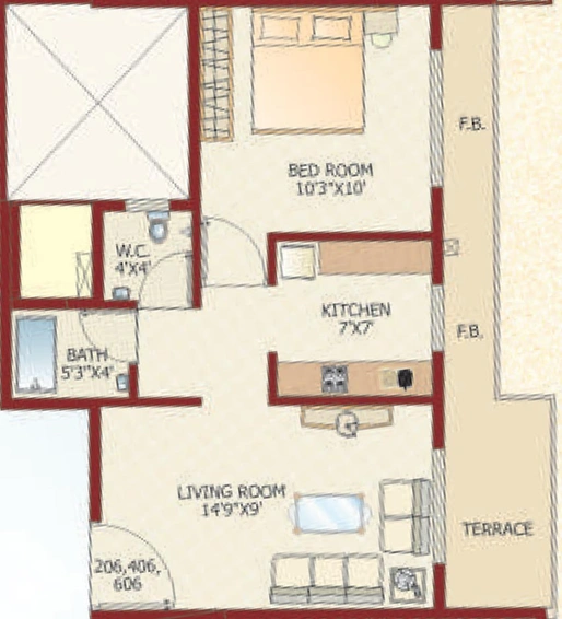 1 BHK Flat in Lakhani Oasis in Ulwe, Navi Mumbai - Image 839891