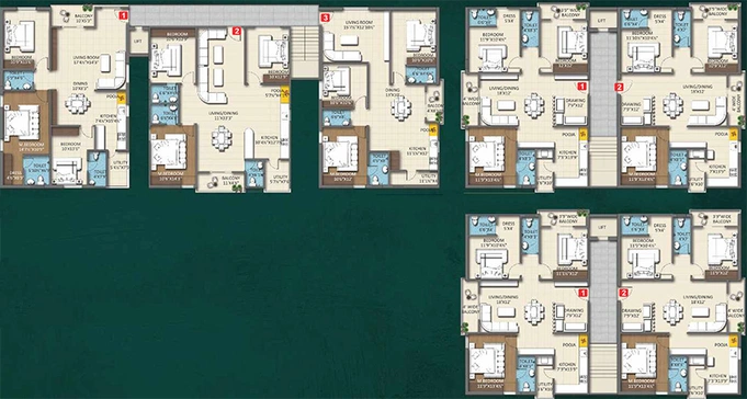 Floor Plan of Abinandana Flora in Manikonda, Hyderabad - Image 229770