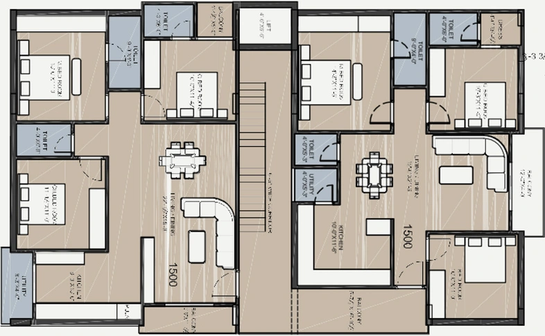 Floor Plan of Abinandana Aster in Narsingi, Hyderabad - Image 226268